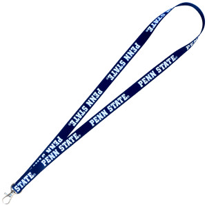 navy lanyard with repeating white Penn State image